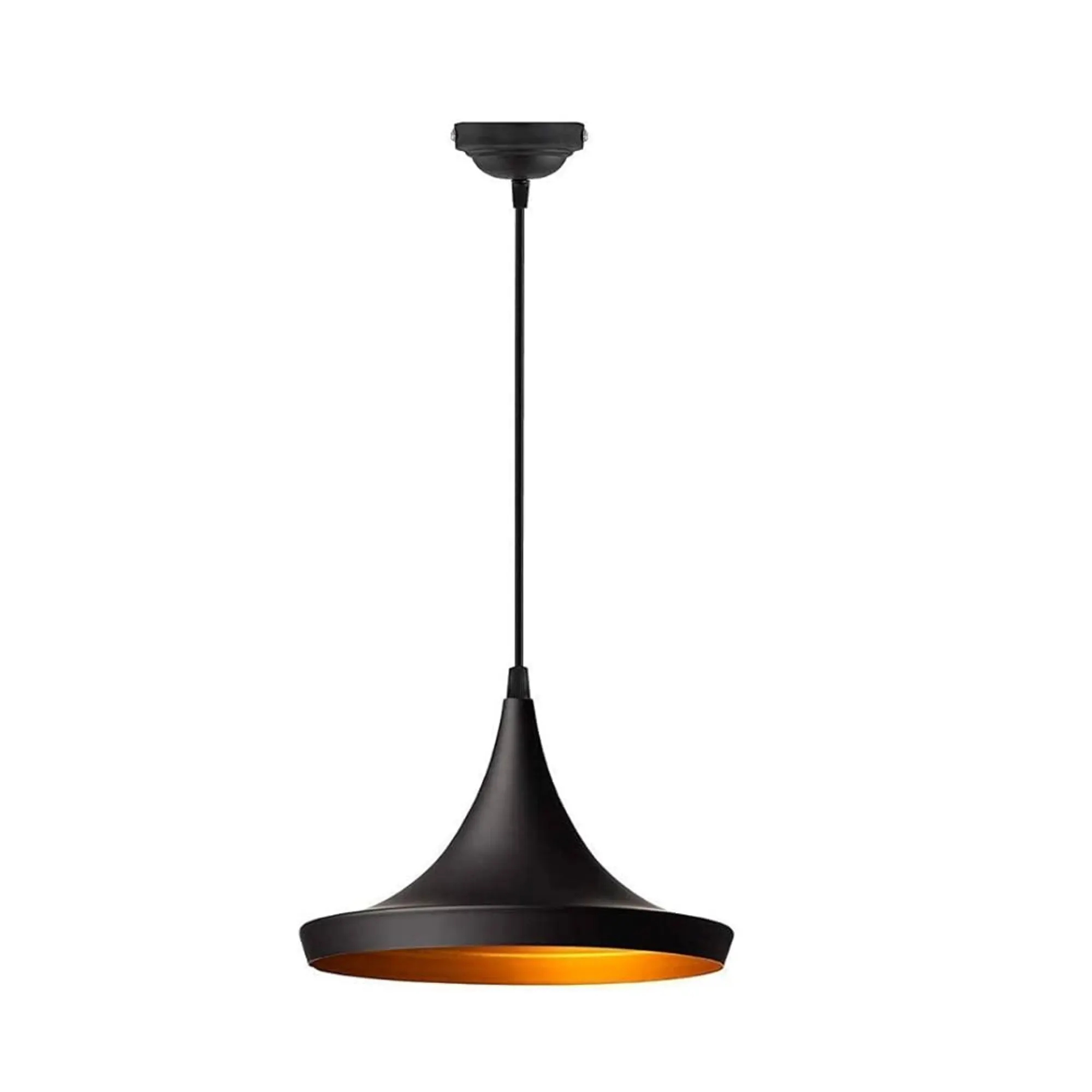 LOCKS & SWITCHES D2-019 DECORATIVE SURFACE MOUNTED PENDANT LIGHT FITTING IN BLACK FINISH