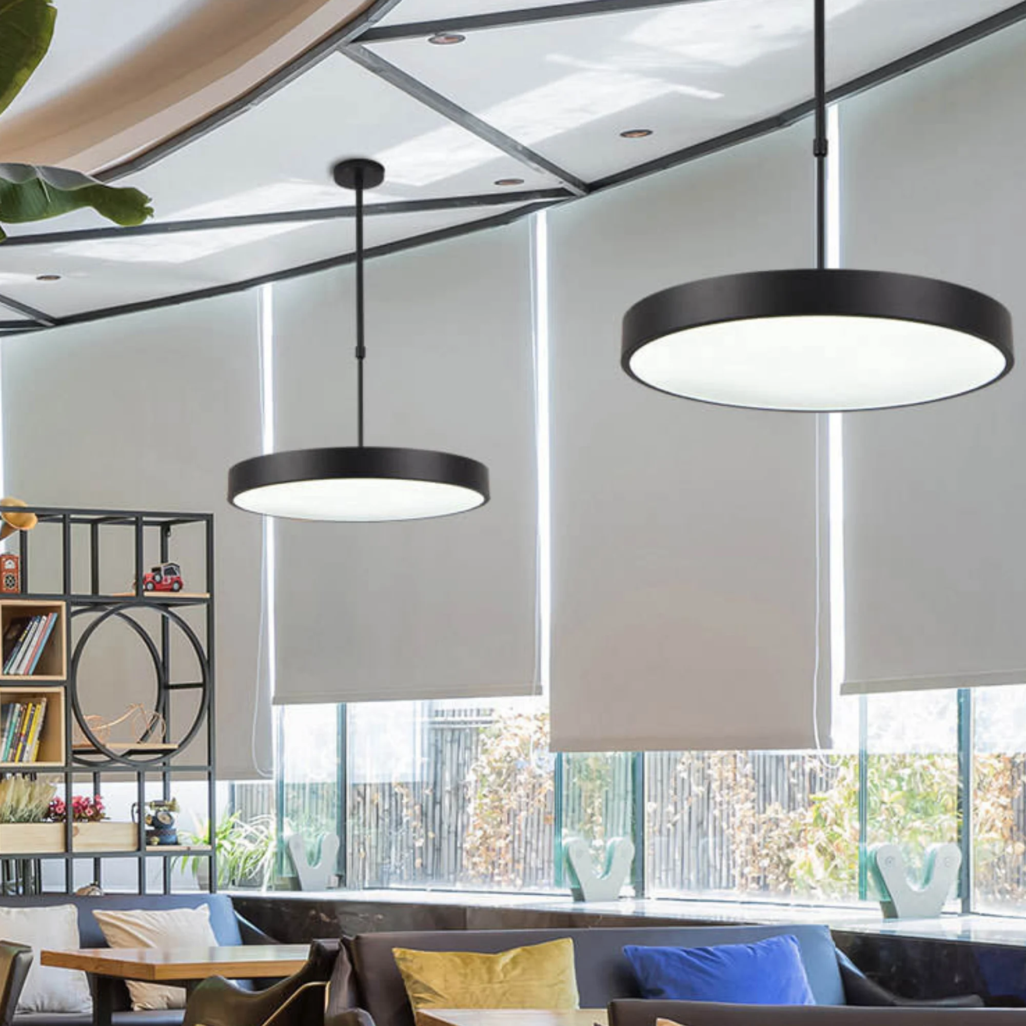 LOCKS & SWITCHES D1-320 DECORATIVE SURFACE MOUNTED PENDANT LIGHT FITTING IN BLACK FINISH - Image 2