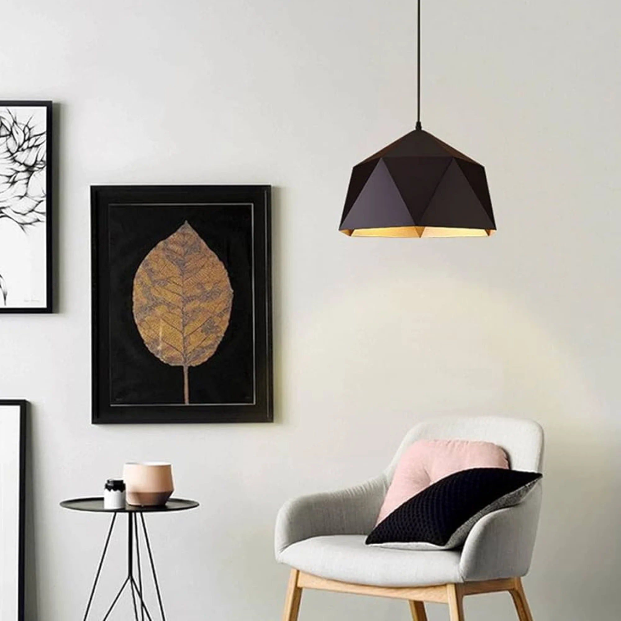LOCKS & SWITCHES D1-210 DECORATIVE SURFACE MOUNTED PENDANT LIGHT FITTING IN BLACK FINISH - Image 2